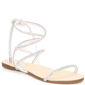 Steve Madden Twirl-R Rhinestone Embellished Ankle Wrap Sandals Size 9 NWT